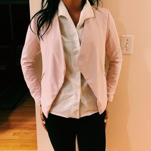 Light Pink Crossed Cut Blazer